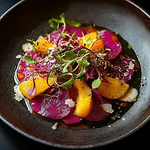 carpaccio de betteraves rouges et mangue.webp