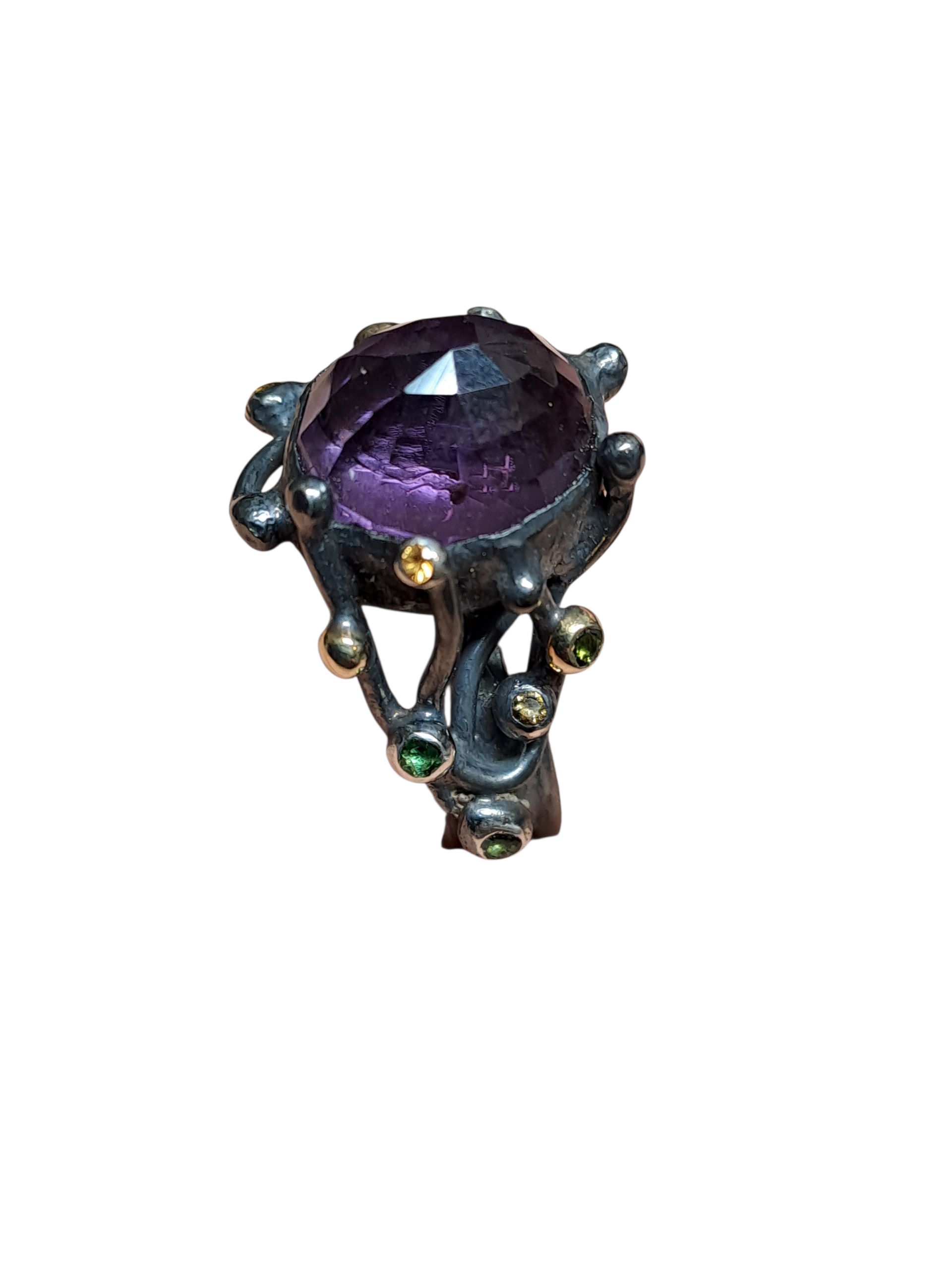 Amethyst dome seaweed ring.