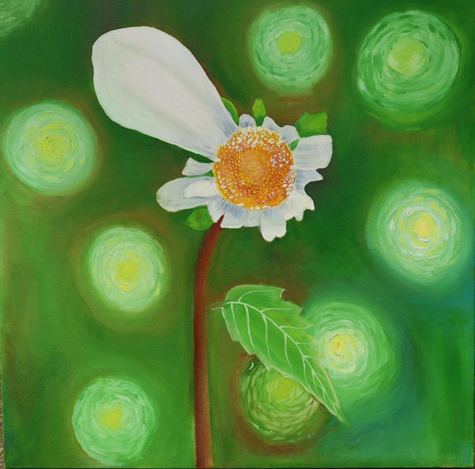 Flower under the thunderstorm