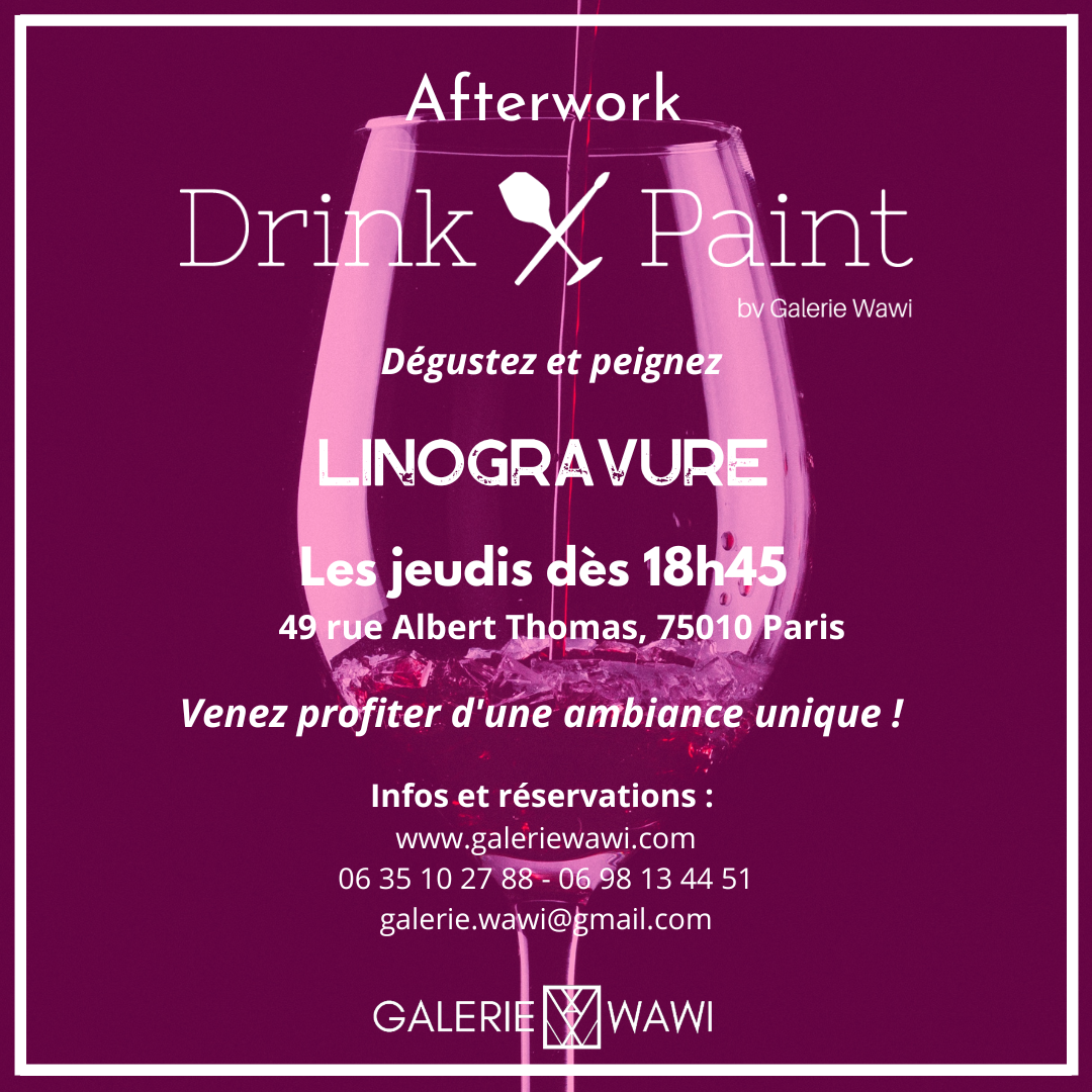Afterwork Drink and Paint édition Linogravure GALERIE WAWI