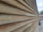 Horizontal wood siding, natural color