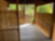 Wooden deck with privacy screens