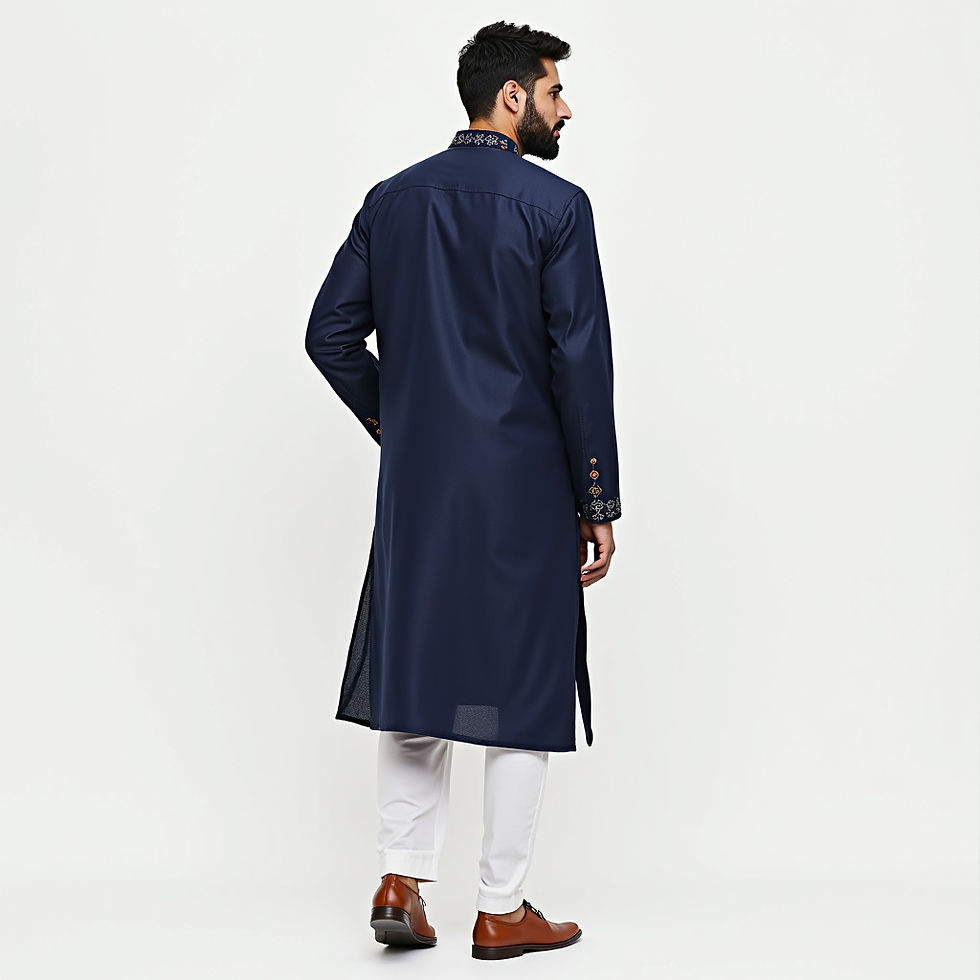 Navy Linen Sherwani