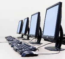 Computers in a lab or classroom