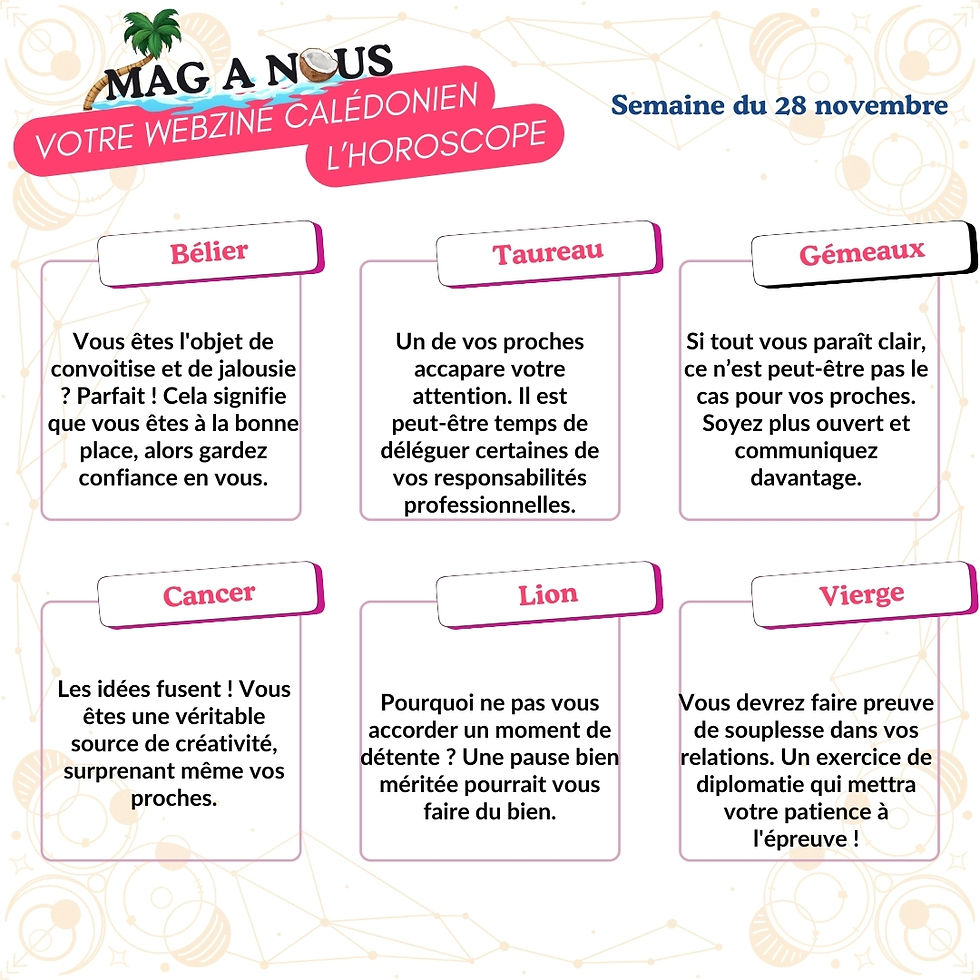 Horoscope semaine du 28 novembre 2024