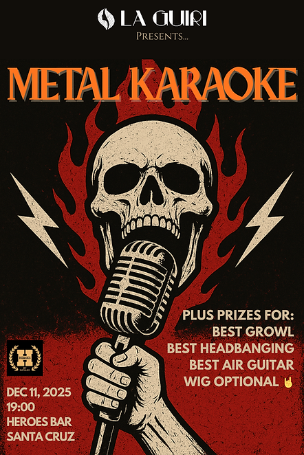 Metal Karaoke Dec 11, 2025 1900 Heroes Bar C Santiago, 20, Santa Cruz