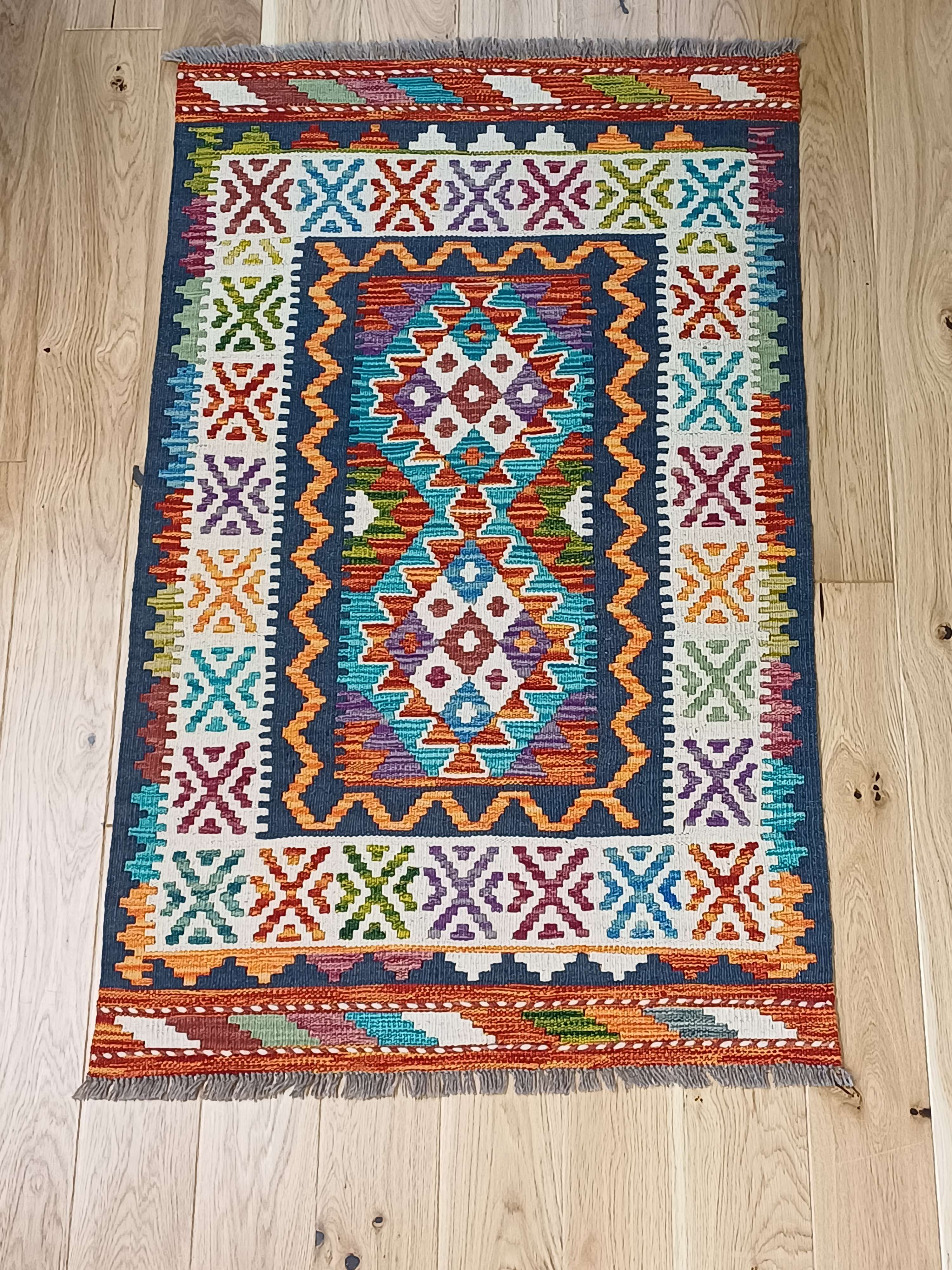 traditional multicoloured kelim rug