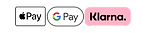 Apple pay, Google pay, Klarna