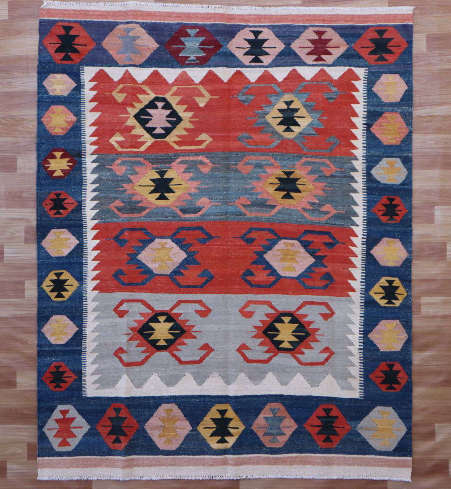 blue tribal kelim rug