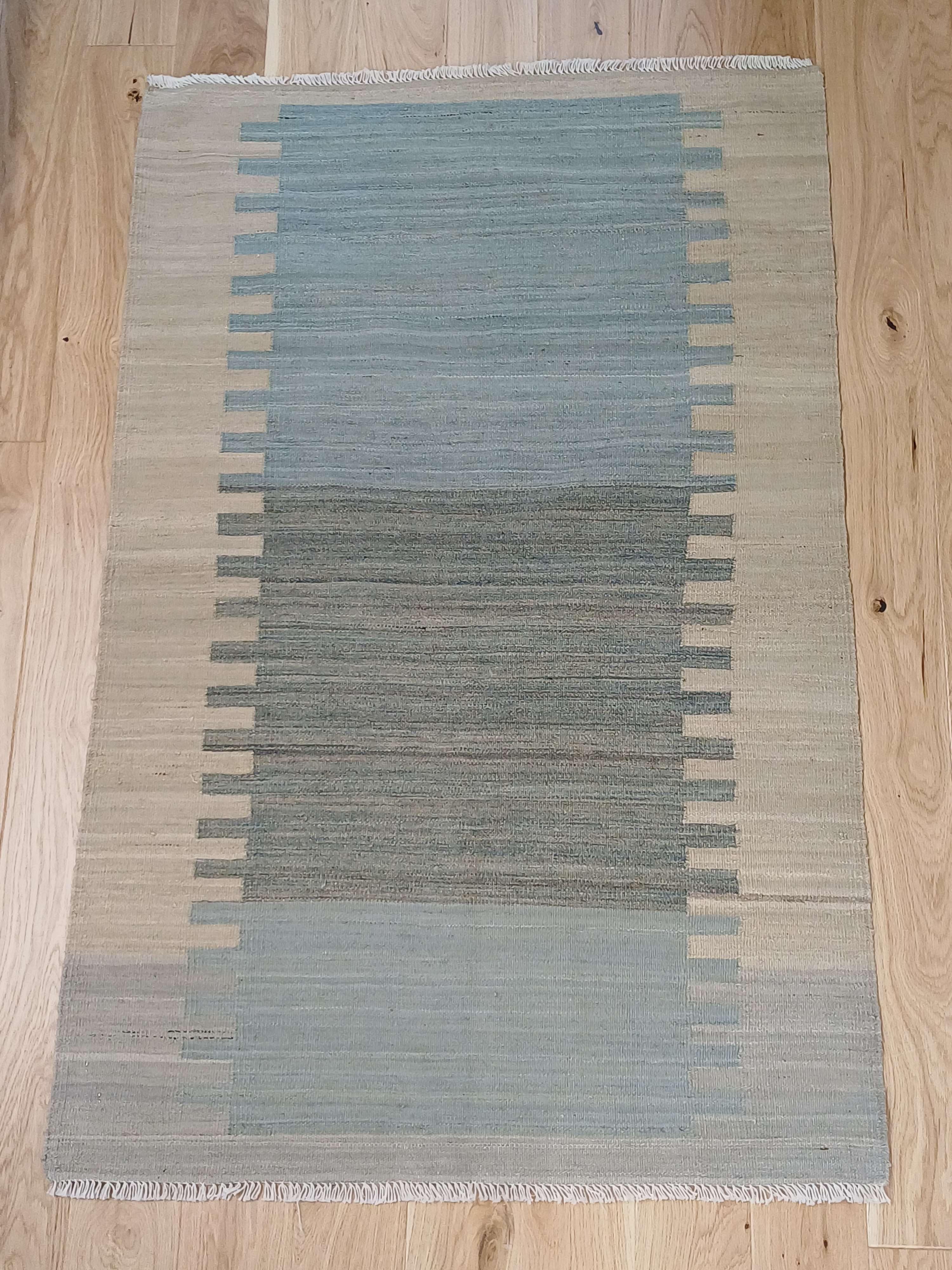 modern blue kelim rug
