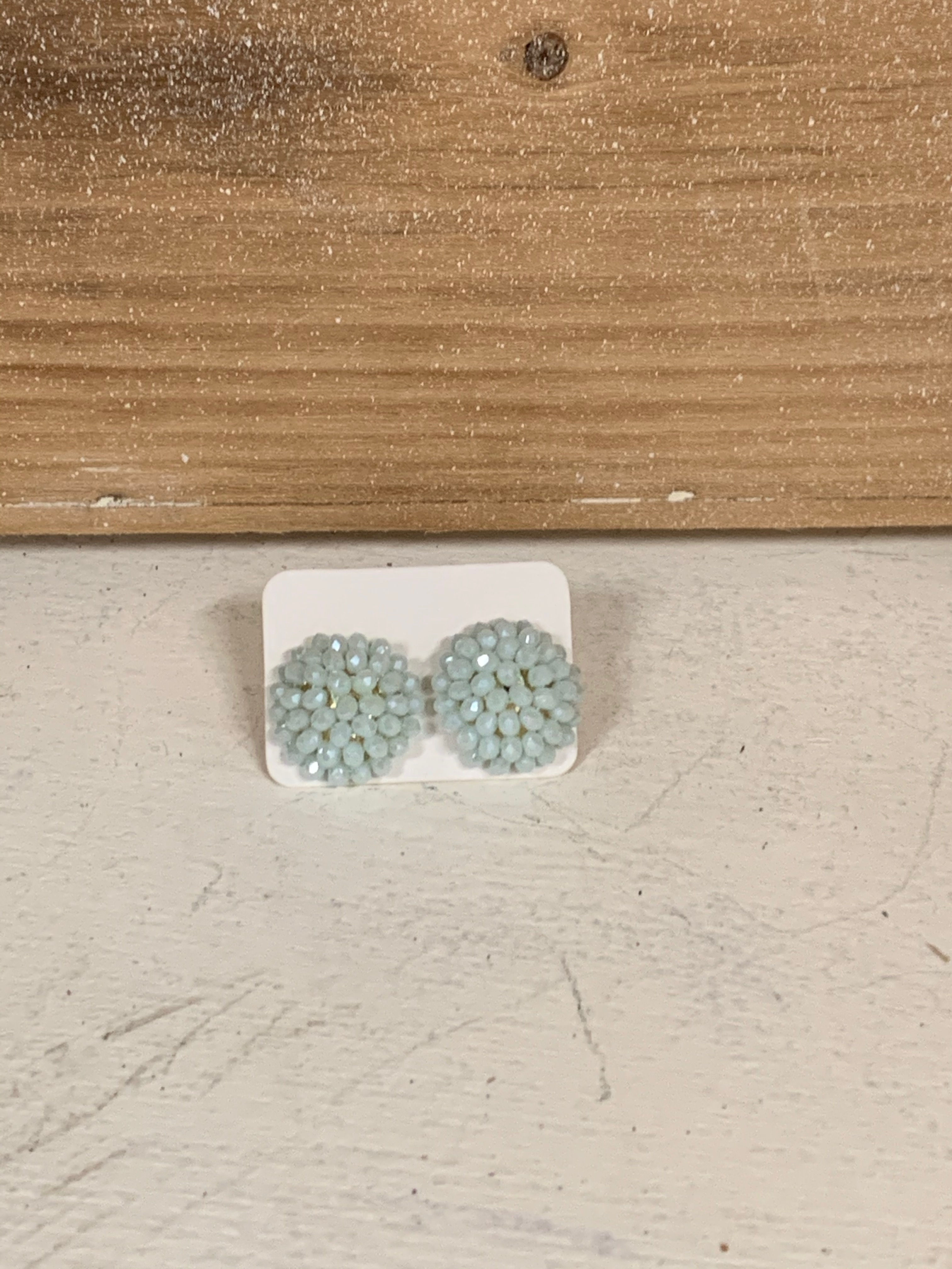 Beaded Ball Stud Earrings