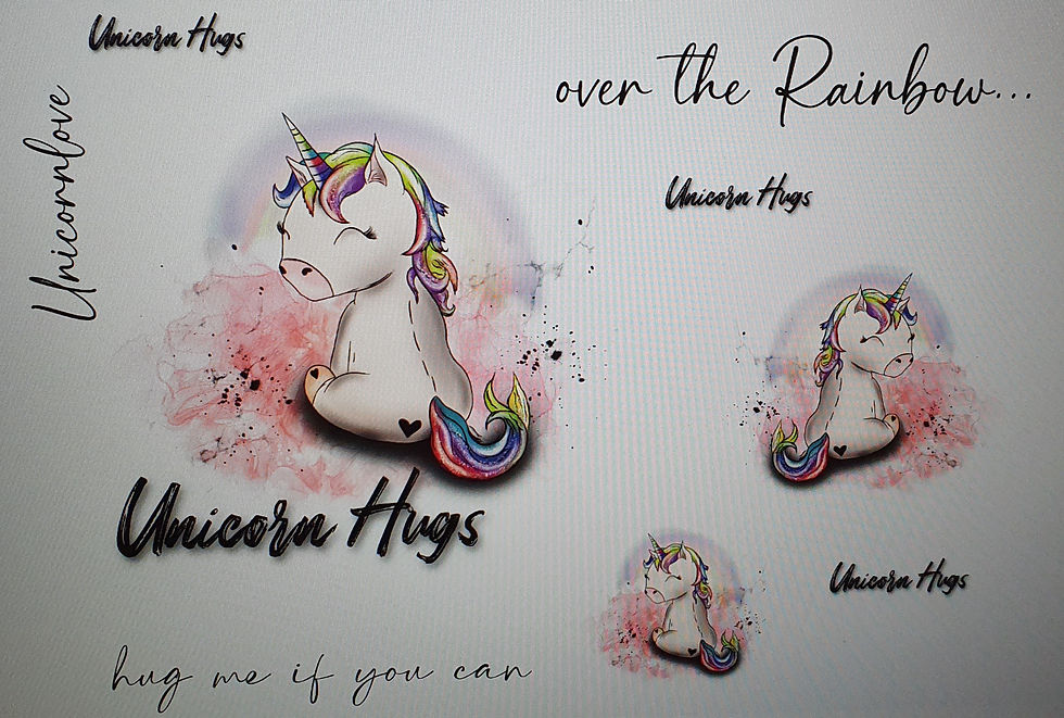 Bügelbild UnicornHugs A4