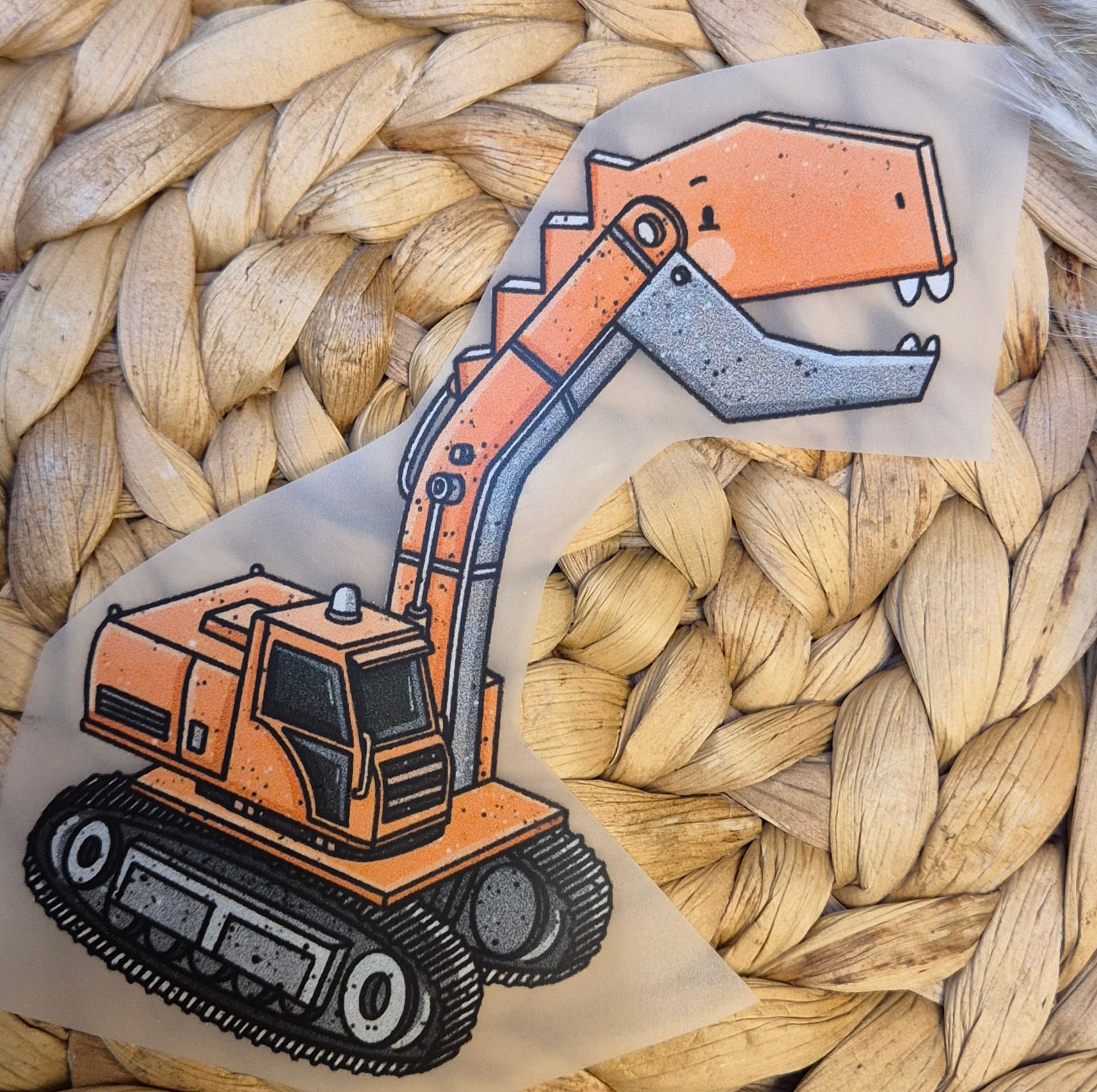 Bügelbild Baggerdino