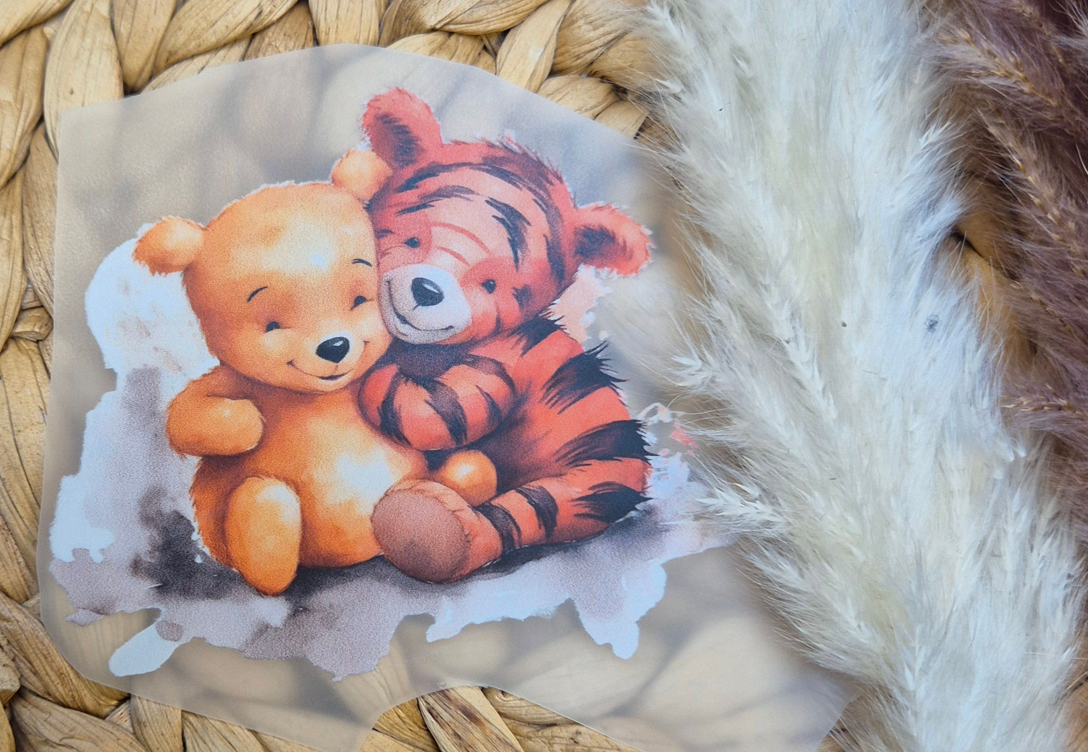 Bügelbild Bär und Tiger