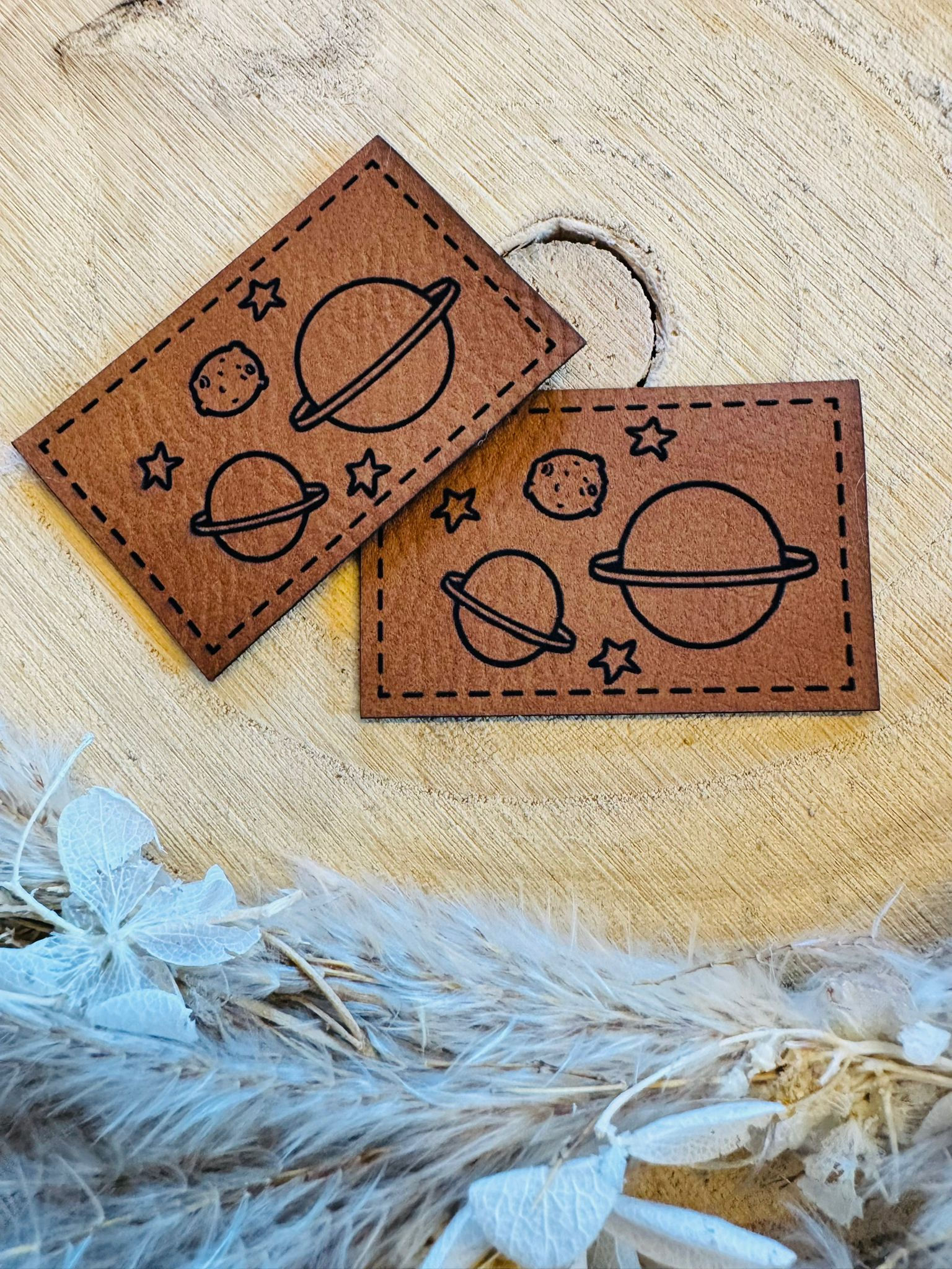 Kunstlederlabel Planeten