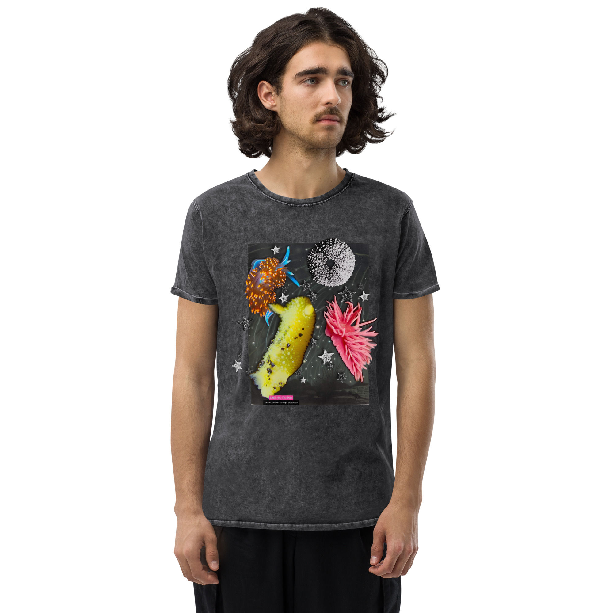 3 nudi moon - Denim T-Shirt