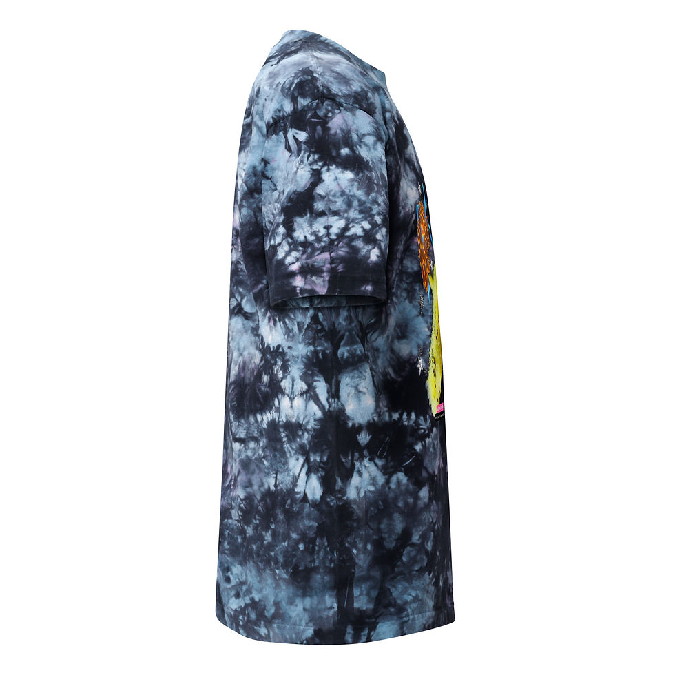 Thumbnail: Three nudis and their sea urchin - Oversized tie-dye t-shirt