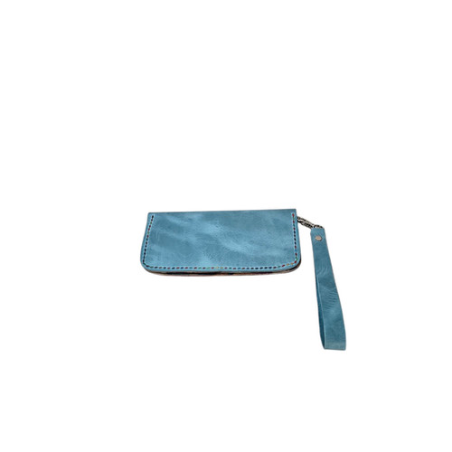 Turquoise Chrome Tan Women's Roper Wallet with Snaps | Michigan Custom ...
