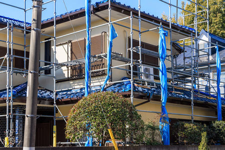 戸建ての足場組立