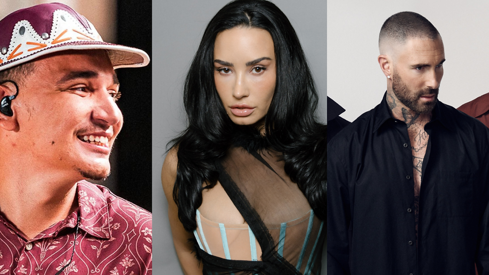 João Gomes, Demi Lovato e Adam Levine (Maroon 5) / Foto: Reprodução