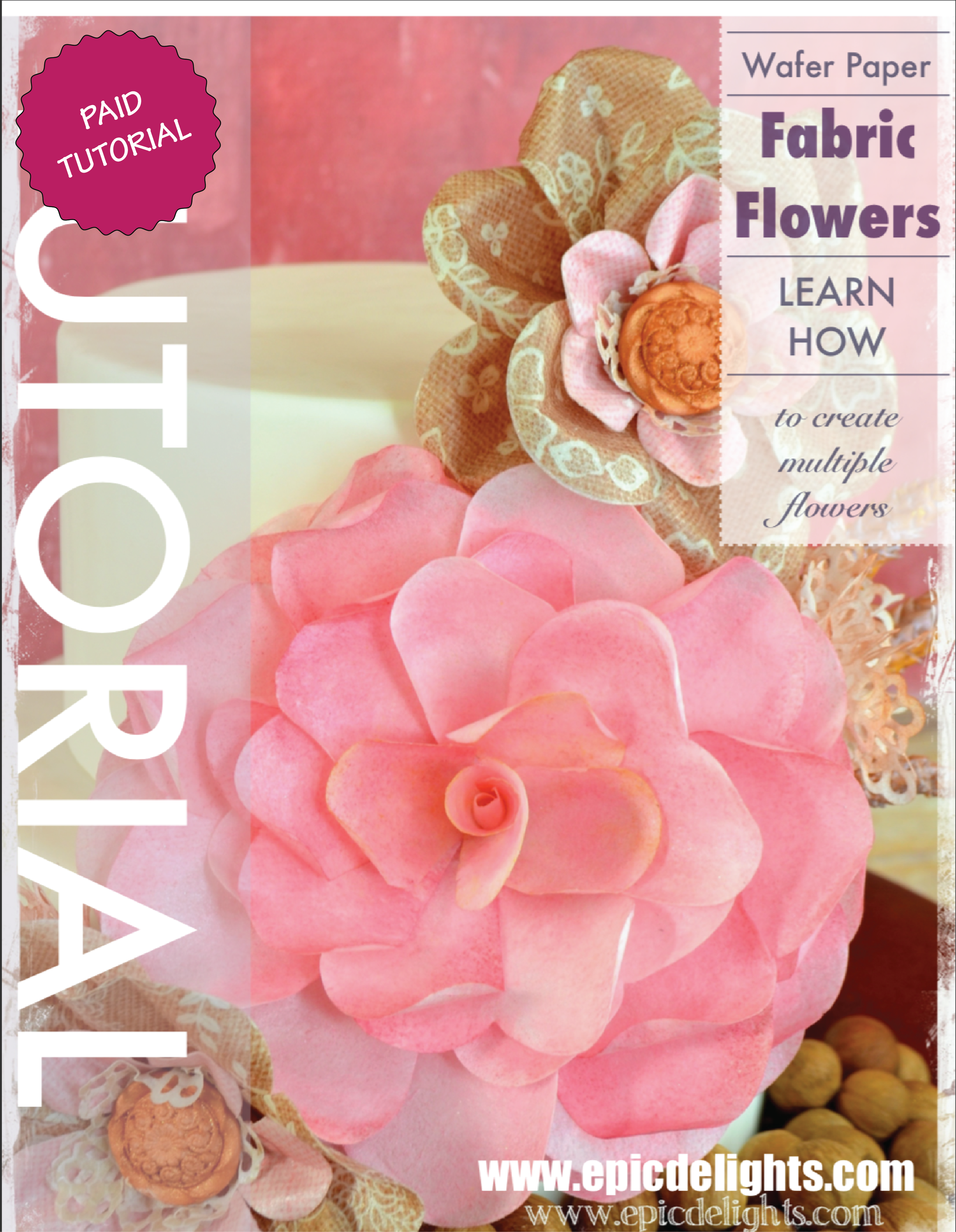 Fabric Garden Rose Cake