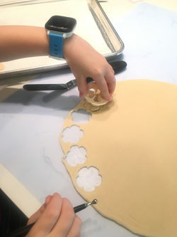 Cut out pie crust flowers