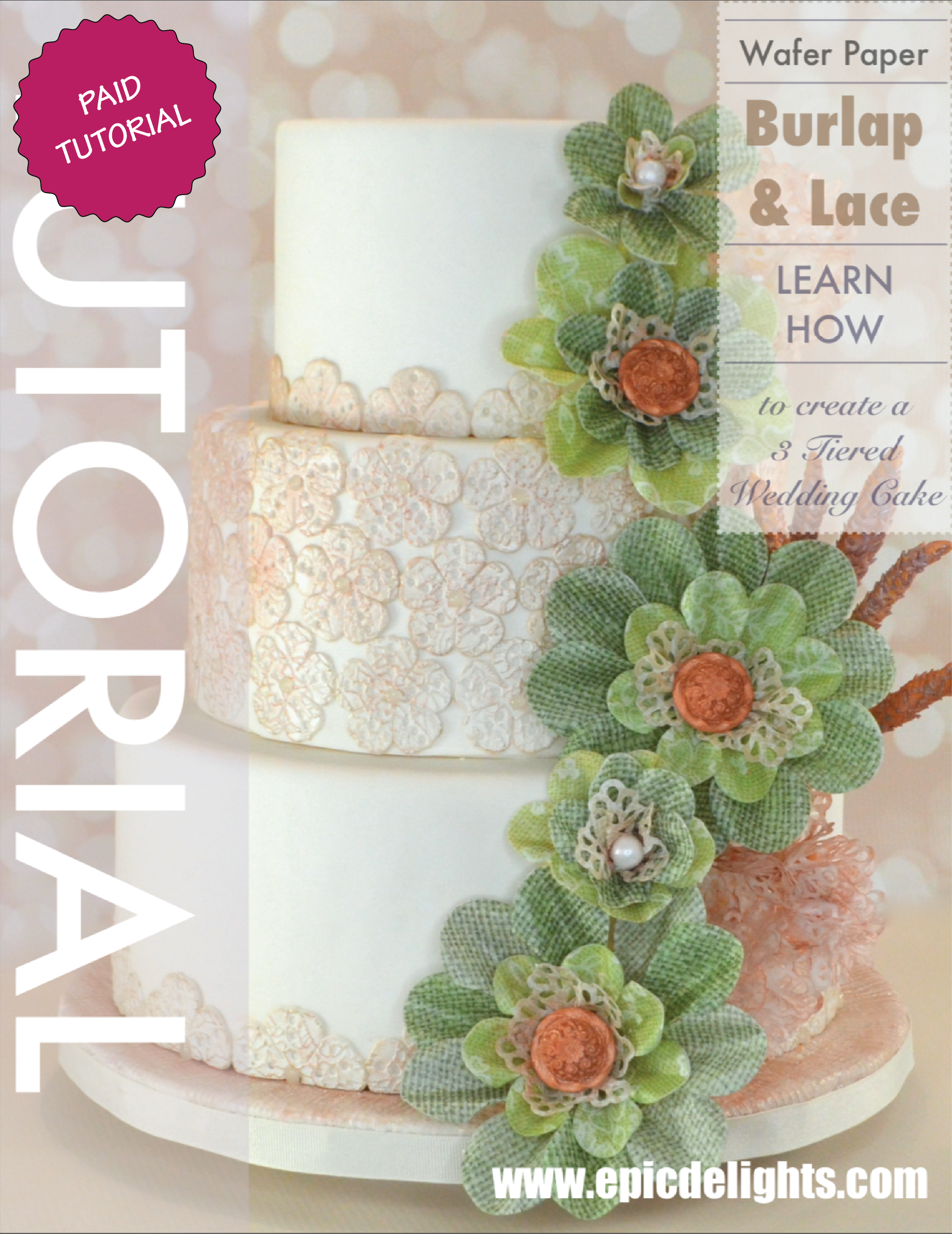 Burlap & Lace Cake