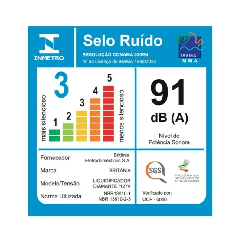 Miniatura: Liquidificador Britânia Diamante 800 2,6L 220V