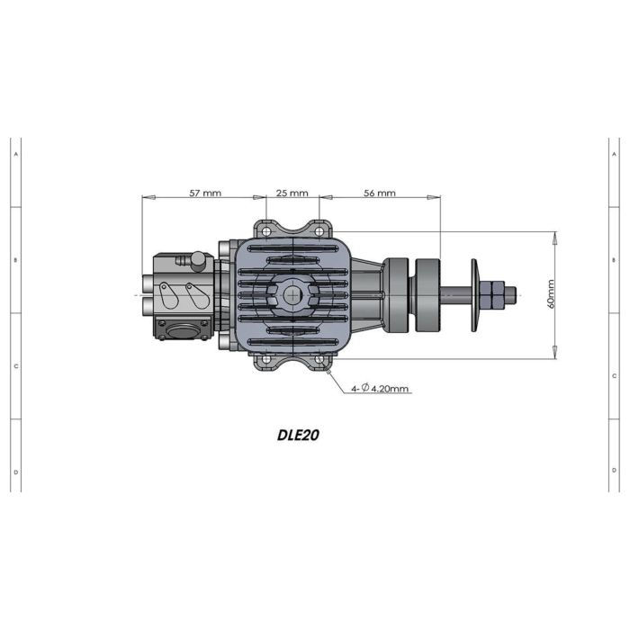 Pikkukuva: DLE 20 moottori+ sytytys yksikkö ja Pitts style äänenvaimennin