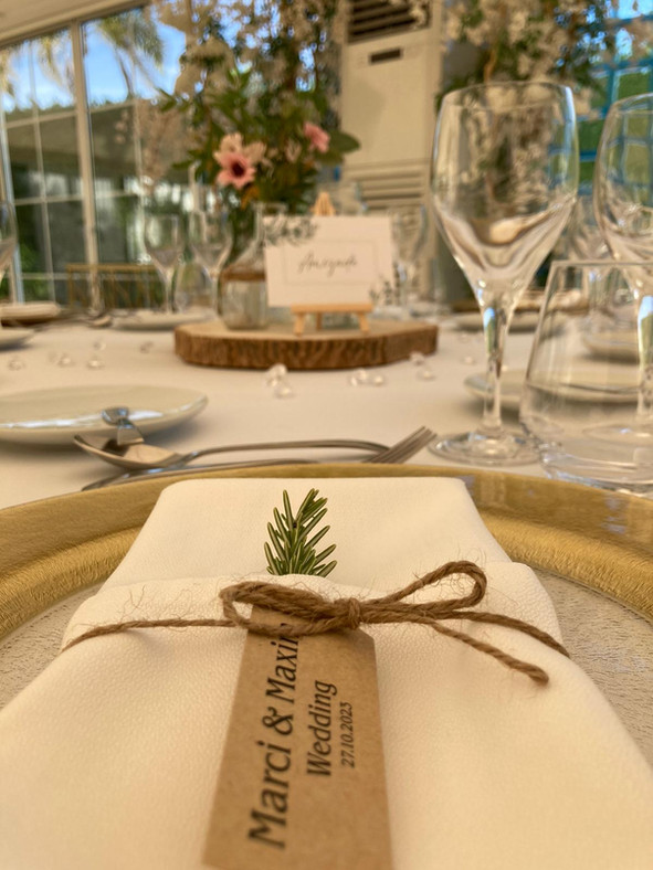 Place setting from a Secret Events Algarve celebration