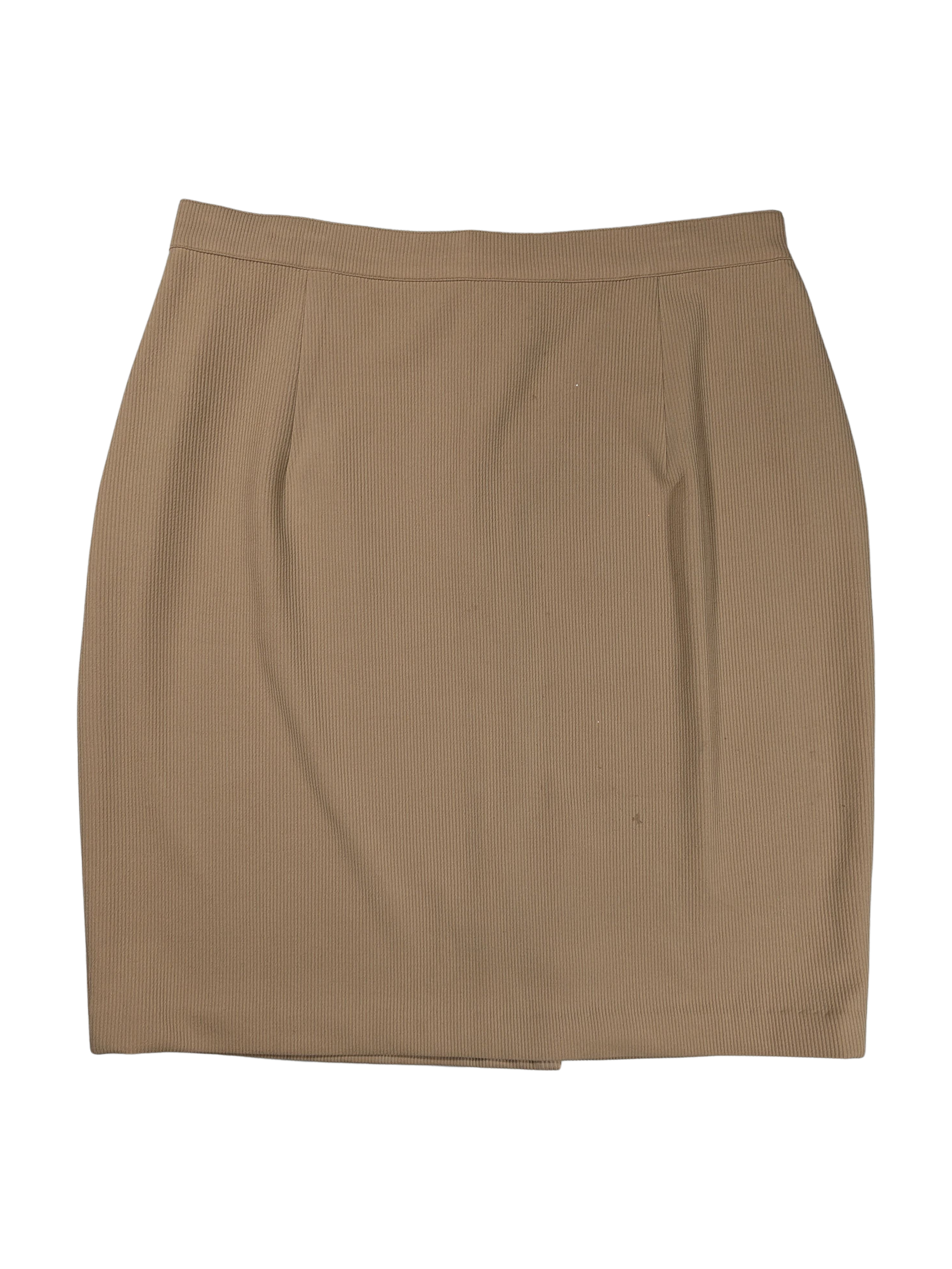 Lyocell Beige Short Skirt - Back slit