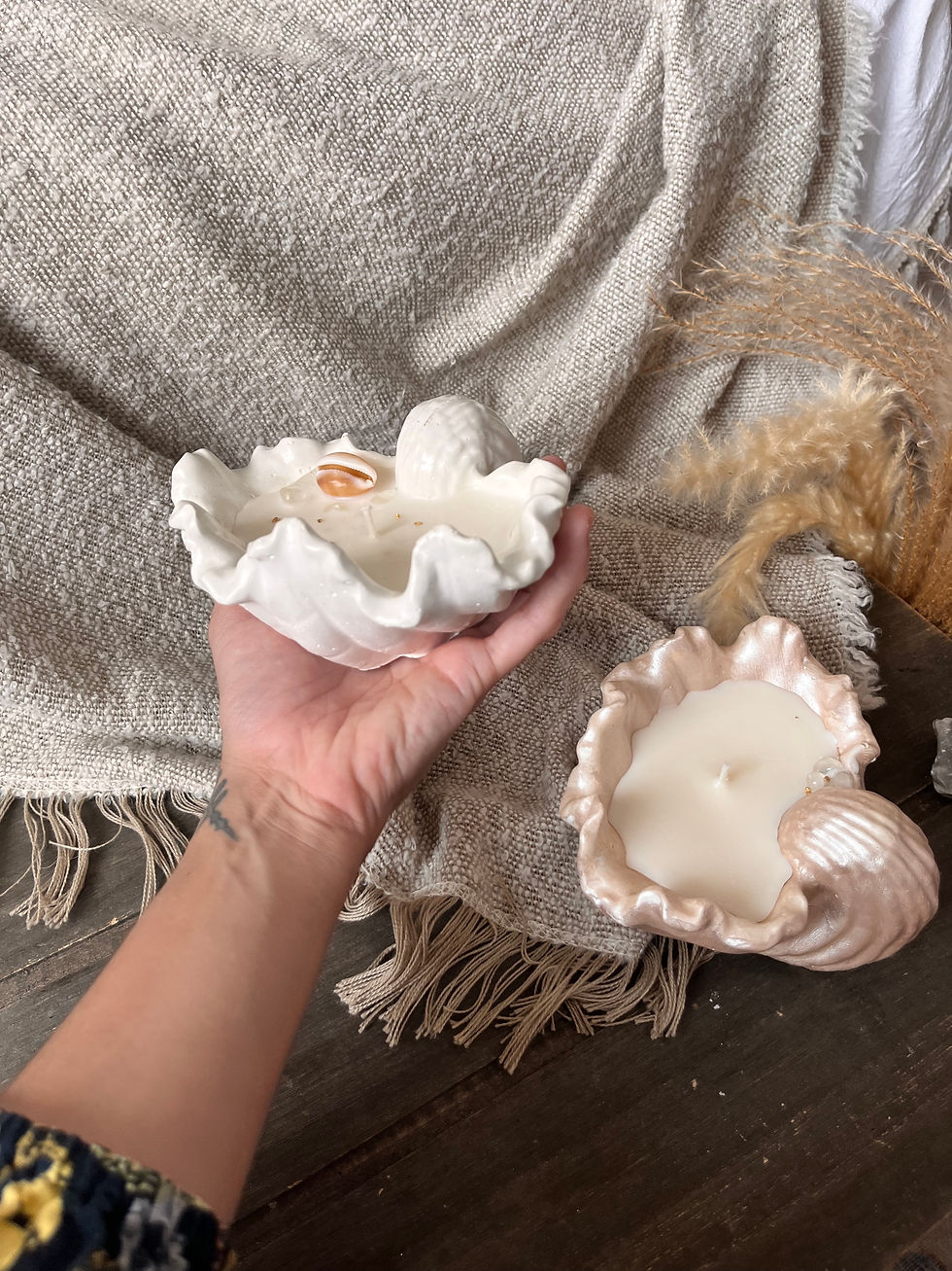 Miniatura: Vela de Clamshell y Caracoles por Velantina