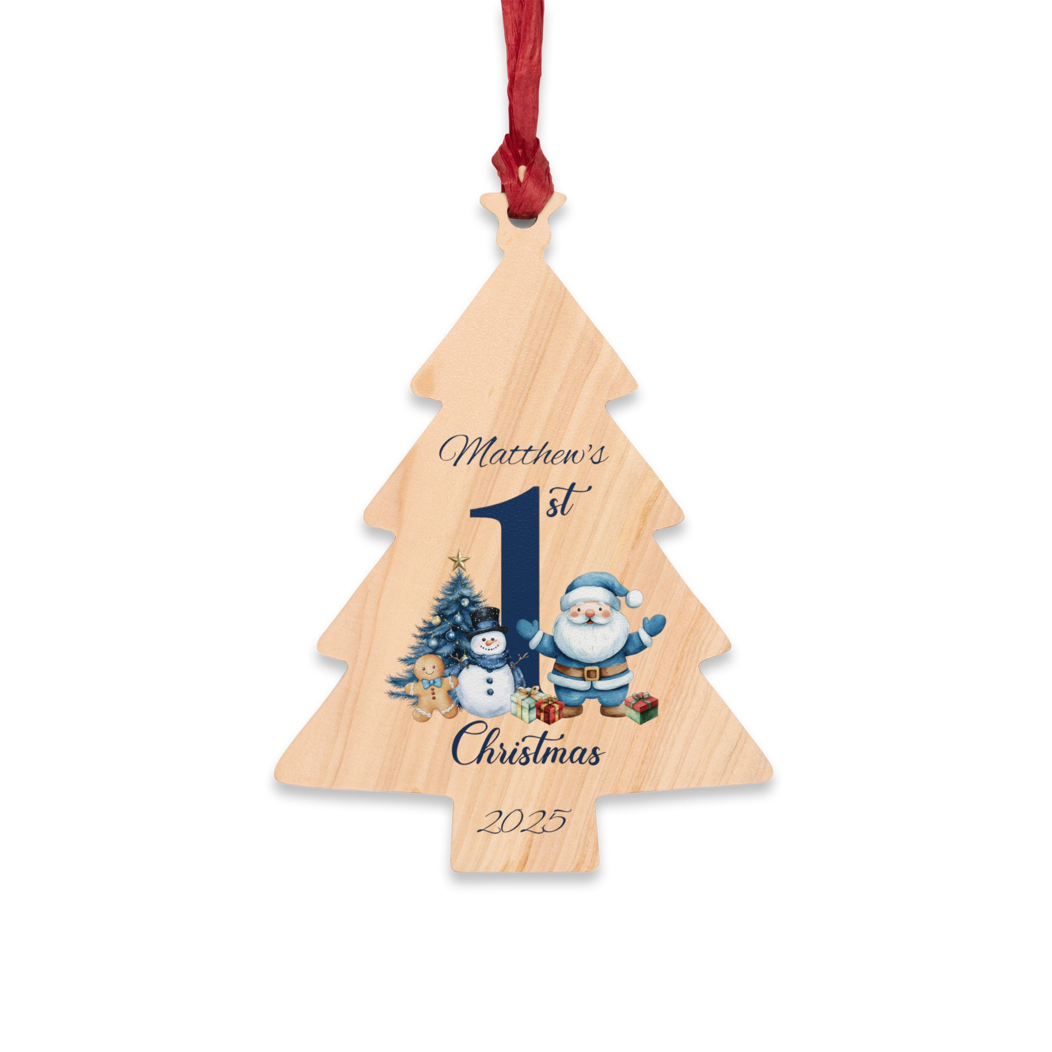 Santa Claus 1st Christmas Wooden Ornament