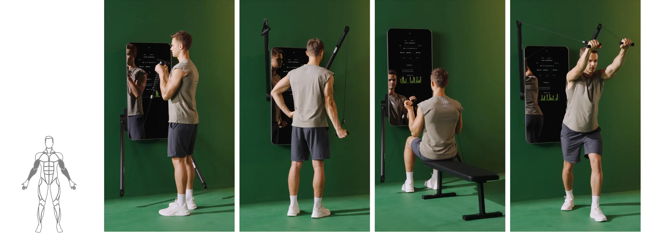 Ein Mann der SPlan Model Y Workouts für die Arm-Muskulatur demonstriert