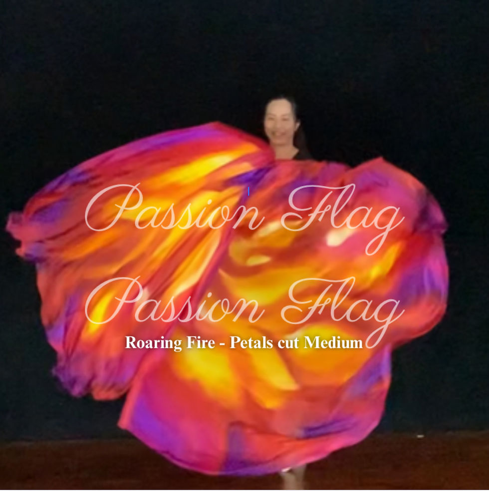 Thumbnail: Passion Flag - Roaring Fire - Hand painted silk praise and worship flags and banners Praise Dance