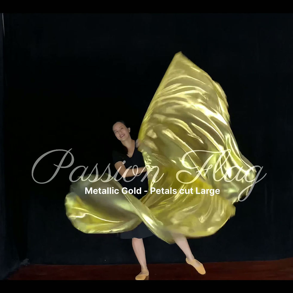 Thumbnail: Passion Flag Metallic Gold lame flags translucent flags worship banners and praise dance