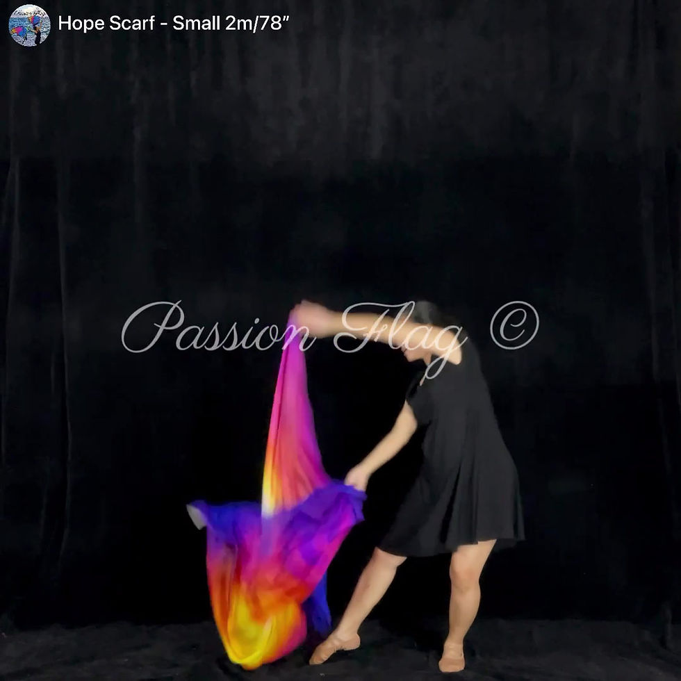 Thumbnail: Passion Flag Hope Scarf hand painted silk praise and worship flags and banners praise dance