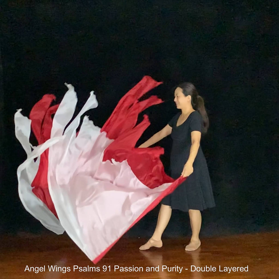 Thumbnail: Angel Wings Psalms 91 Passion and Purity Double Layered Silk Flags