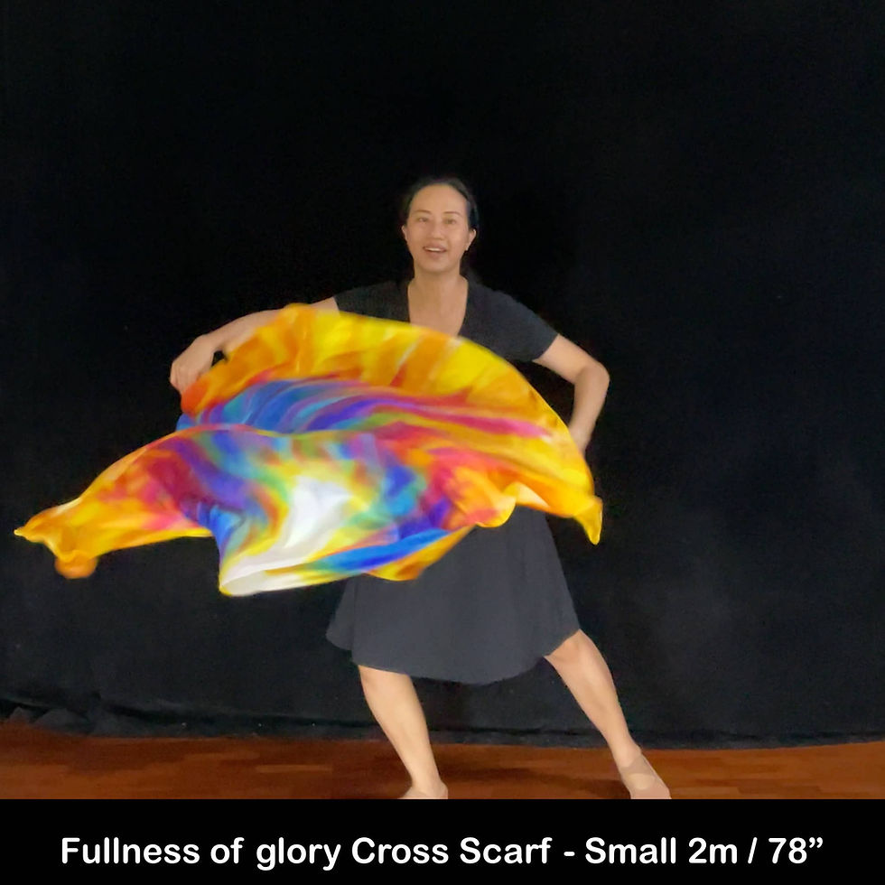 Thumbnail: Passion Flag - Fullness of Glory Cross handpainted worship and praise dance scarf