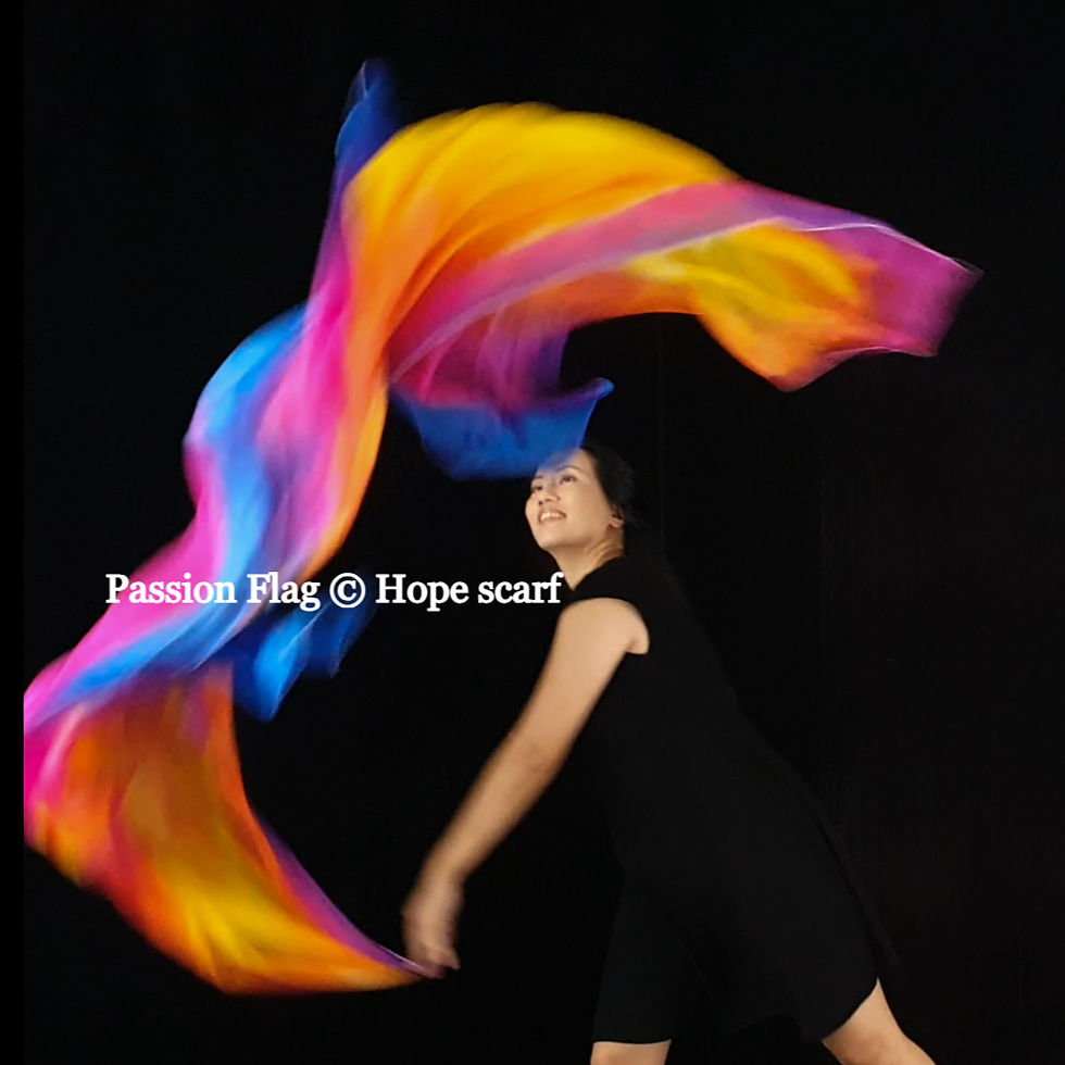 Thumbnail: Passion Flag Hope Scarf hand painted silk praise and worship flags and banners praise dance