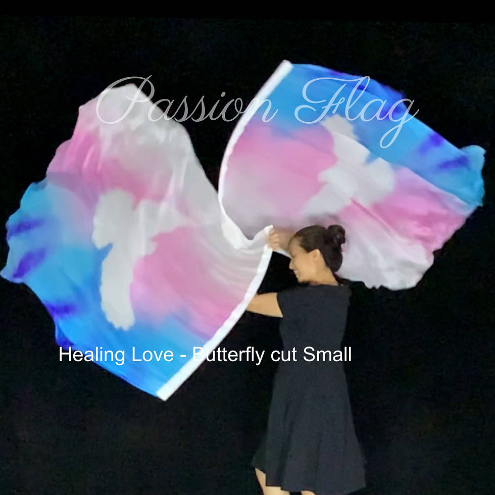 Thumbnail: Passion Flag - Healing love - Hand painted silk praise and worship flags and banners Praise Dance