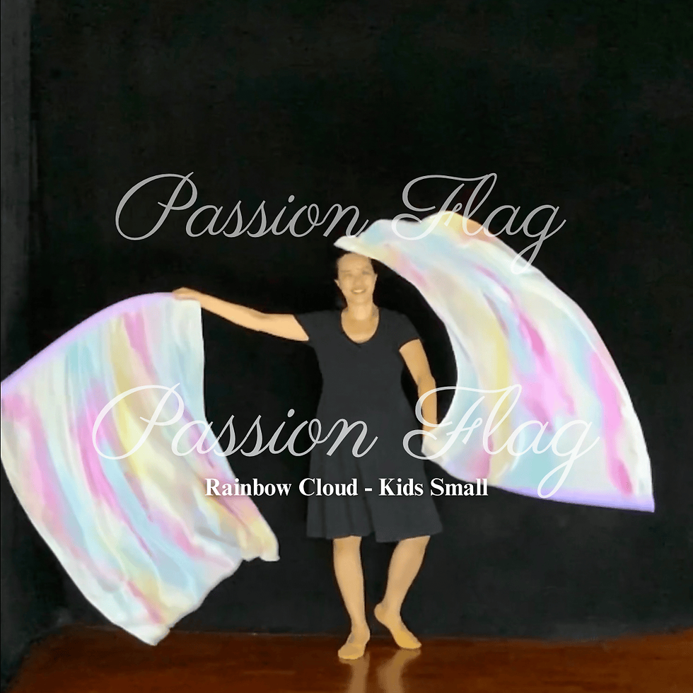 Thumbnail: Passion Flag Rainbow Cloud kids small flags for worship dance and small spaces