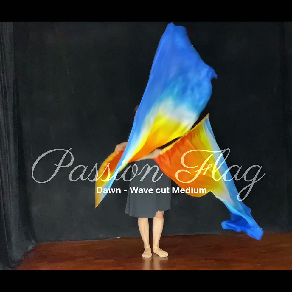 Thumbnail: Passion Flag - Dawn - Hand painted silk praise and worship flags and banners Praise Dance