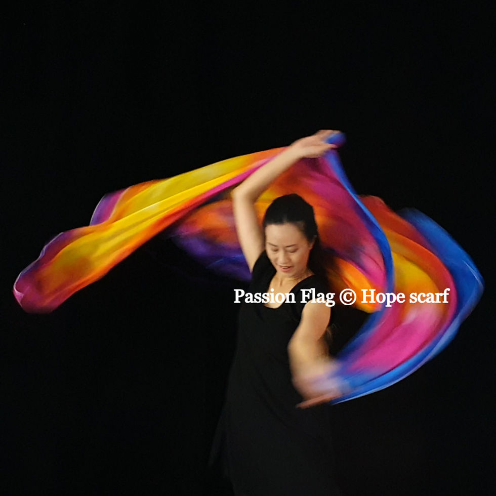 Thumbnail: Passion Flag Hope Scarf hand painted silk praise and worship flags and banners praise dance
