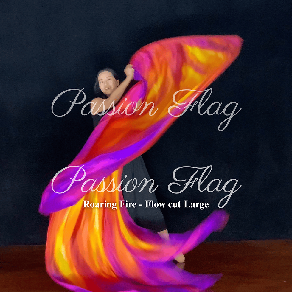 Thumbnail: Passion Flag - Roaring Fire - Hand painted silk praise and worship flags and banners Praise Dance