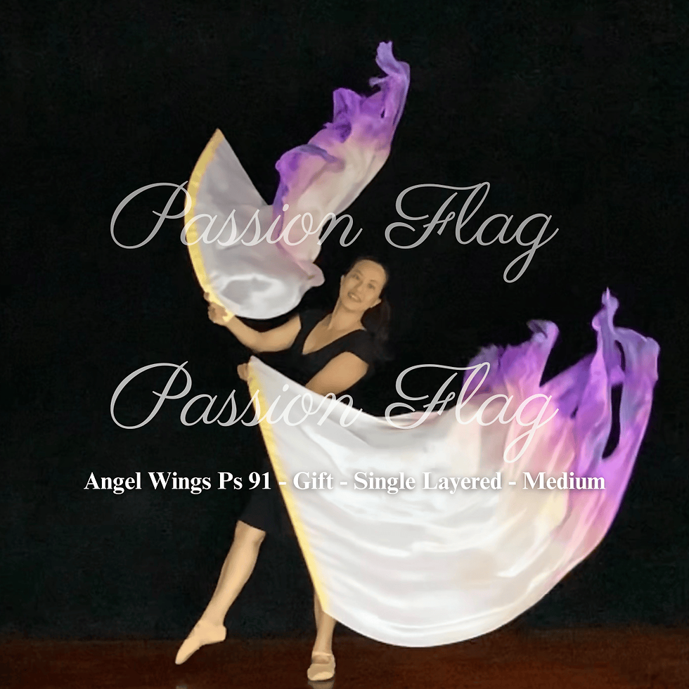 Thumbnail: Passion Flag Angel Wings Psalms 91 Gift Single Layer silk flags