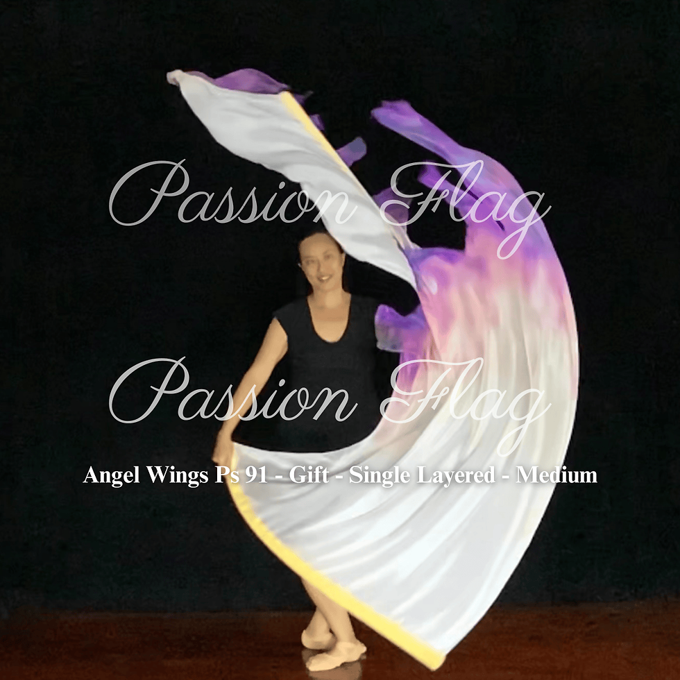 Thumbnail: Passion Flag Angel Wings Psalms 91 Gift Single Layer silk flags