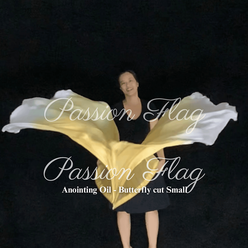 Passion Flag - Anointing  Oil- Hand painted silk praise and worship flags and banners Praise Dance