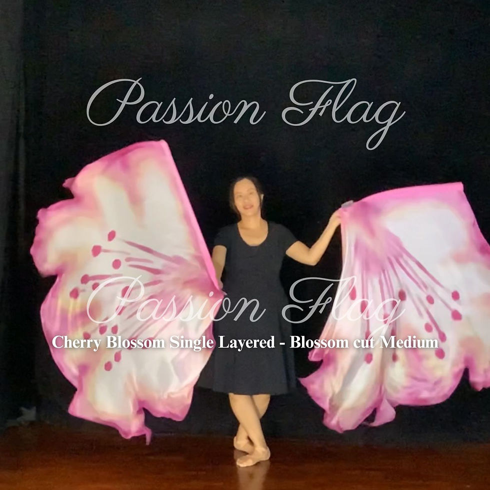 Thumbnail: Cherry Blossom - Blossom cutting single layered silk flags Passion Flag Worship Flag