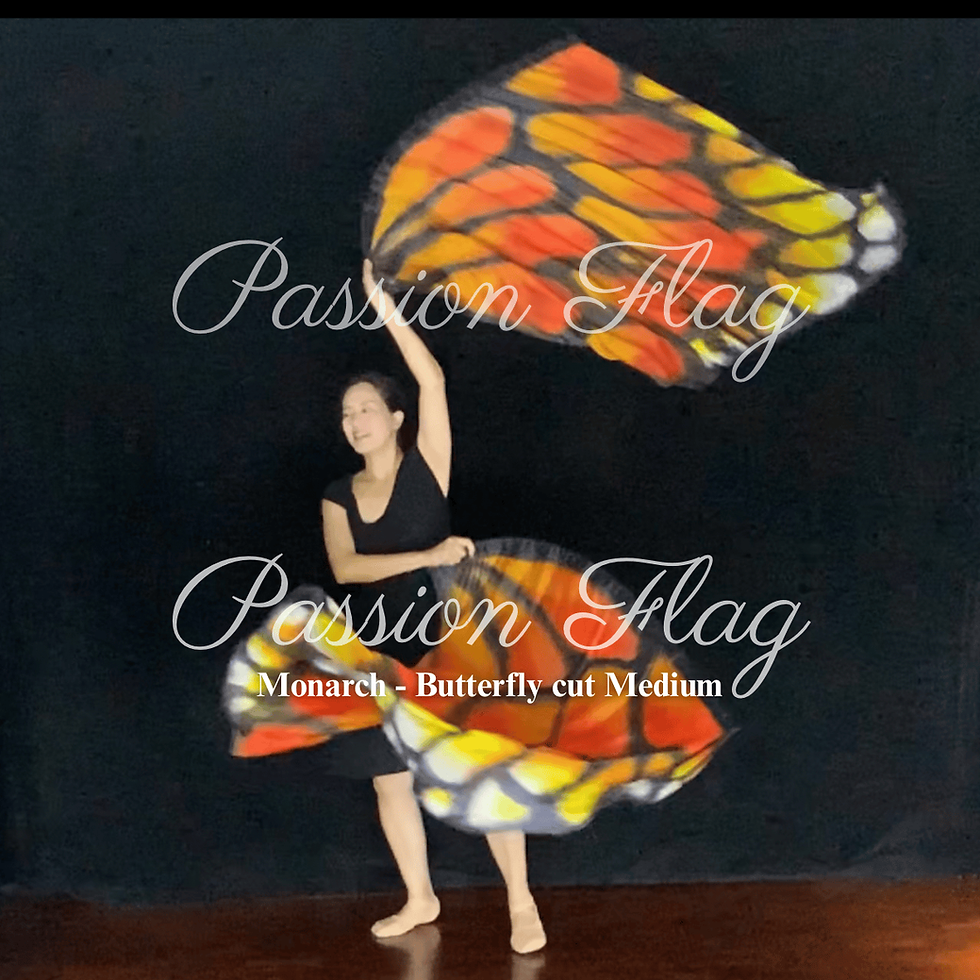 Thumbnail: Passion Flag Monarch Butterfly silk flags hand painted worship banners praise dance